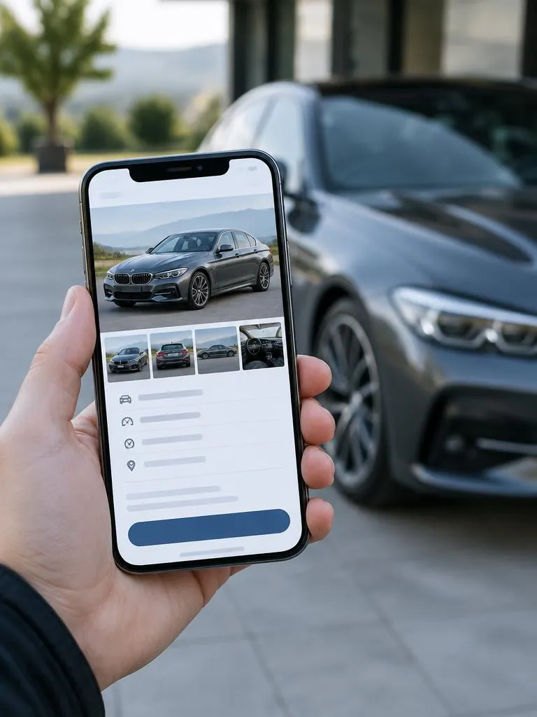 Telefone atidarytas automobilio skelbimas